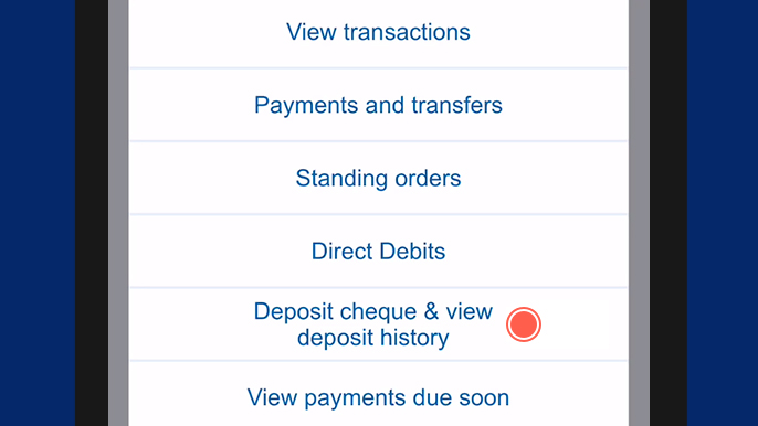 Then select ‘Deposit cheque & view deposit history.’