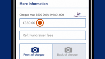 Enter the exact value of the cheque.