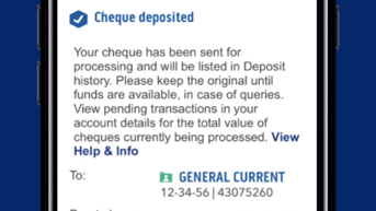 That's it, you’ve deposited your cheque.