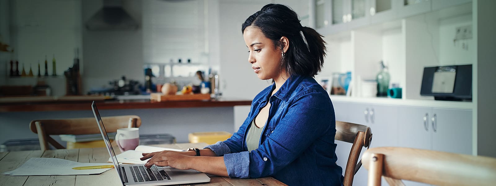 woman using a laptop