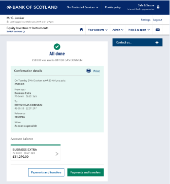 screenshot image of cofirmation screen