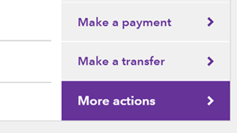 Select ‘More actions’ in the account where the service is needed.
