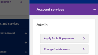 Select ‘Account services’ from the menu
