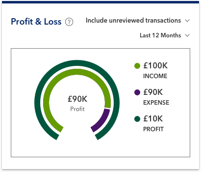 Proft and los, for last 12 months. £100,000.00 income, £90,000 expense and £10,000 profit.