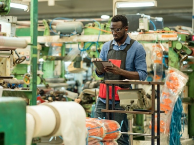 Worker in factory
